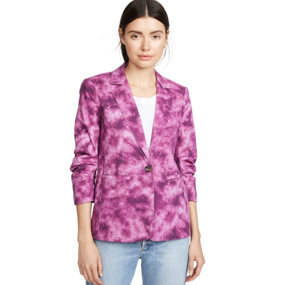 BLOW OUT SALE !!!! CINQ A SEPT TYE DYE KHLOE BLAZER PINK MAGENTA - Picture 1 of 8